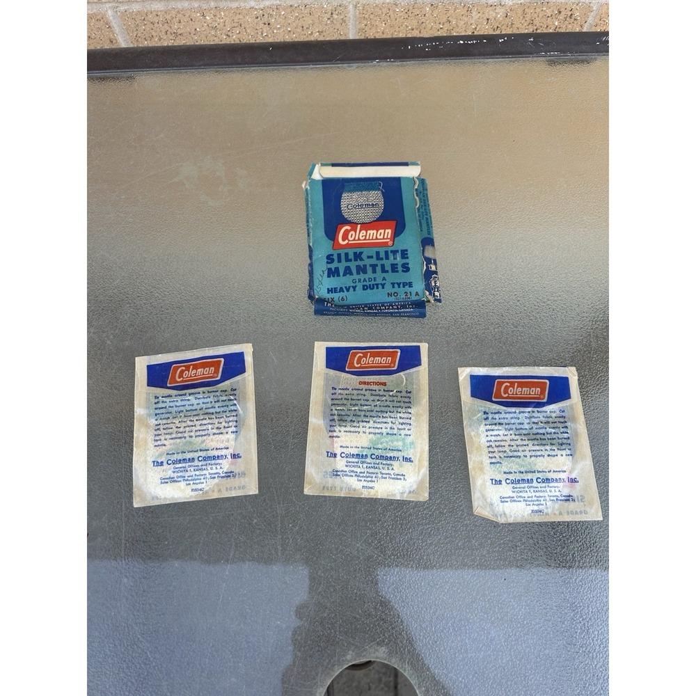 Vintage (1950s) Coleman Silk-Lite Mantles x3 No. 21A w/Original Wax Paper Pack